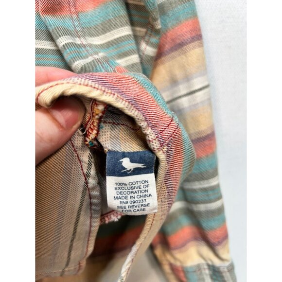 Modern Amusement Men's Hooded Button-Up Shirt Jacket Stretch Size M Multi Stripe - Picture 4 of 12